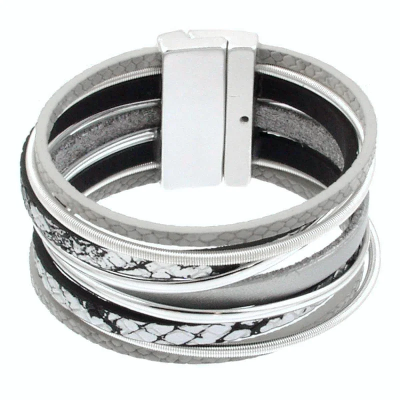 Multistand Silver Grey Bracelet