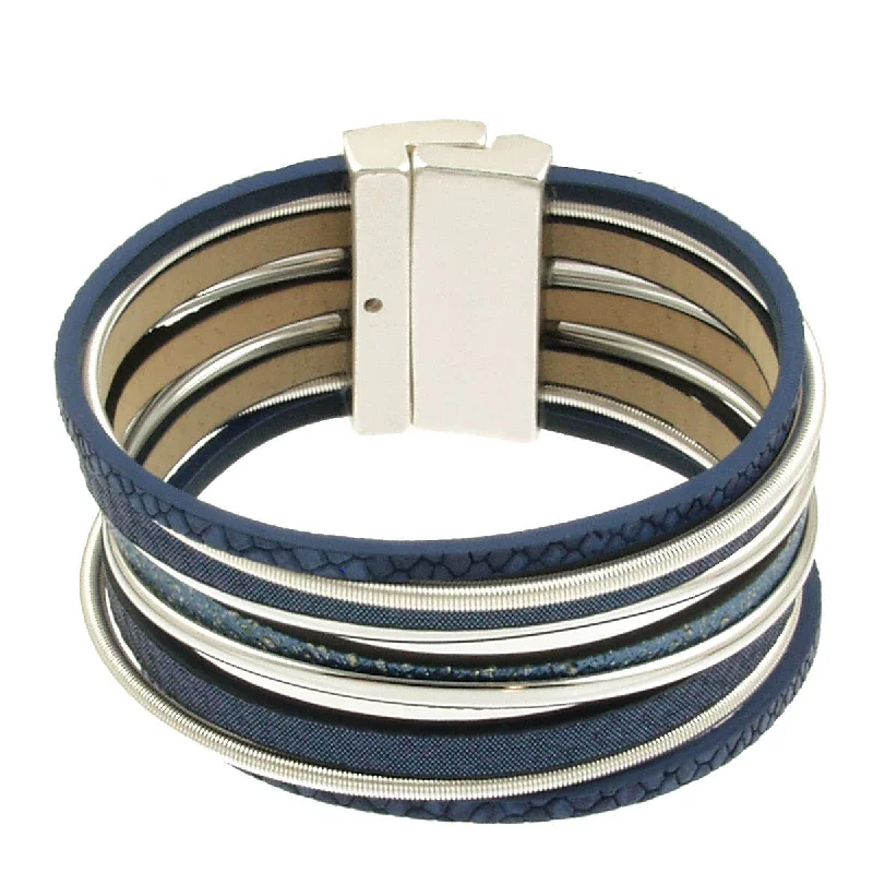 Multistrand Silver Blue Bracelet