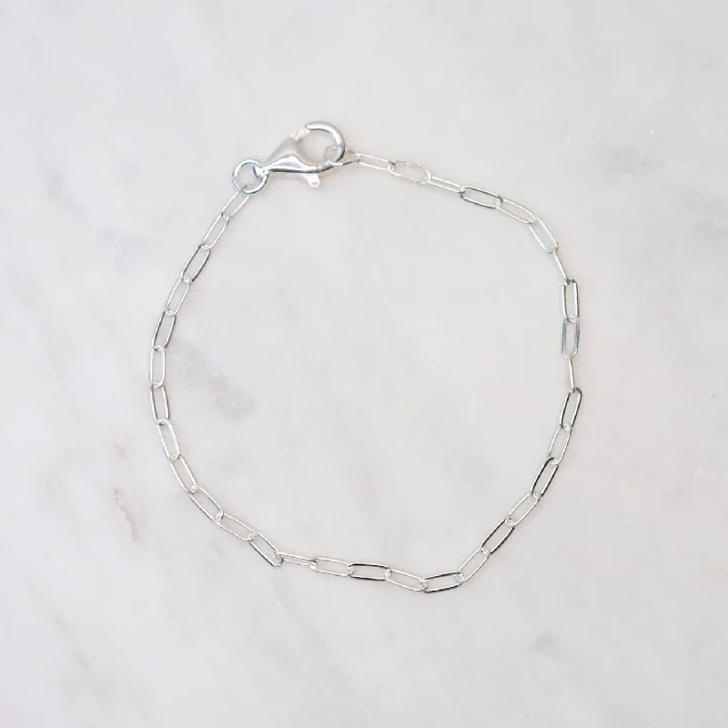 Delicate Sterling Silver Flat Drawn Cable Chain Bracelet