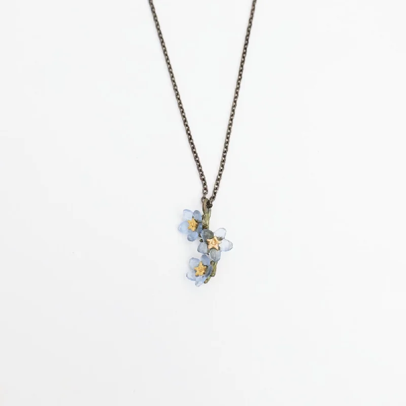 Forget Me Not Flower Pendant Necklace