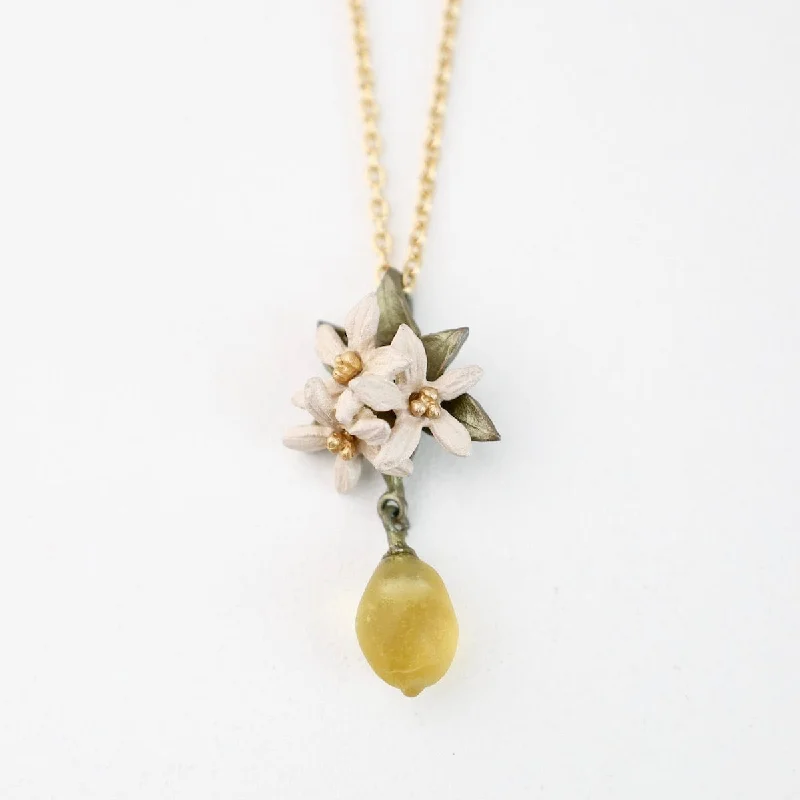 Lemon Drop Flower Pendant Necklace