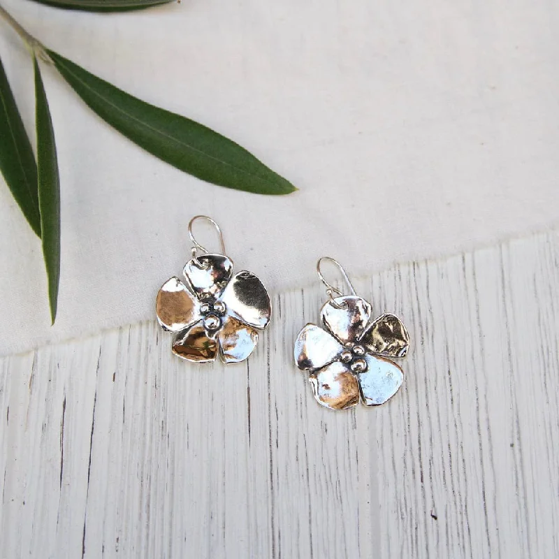 Single Flower Drop Earrings