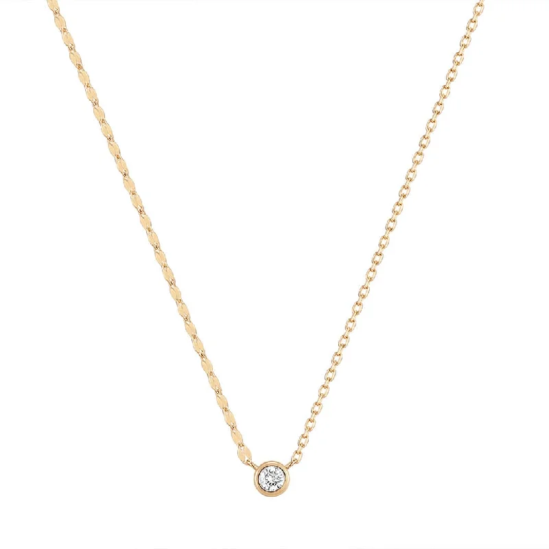 Nola Diamond Bezel Necklace with Dual Chain