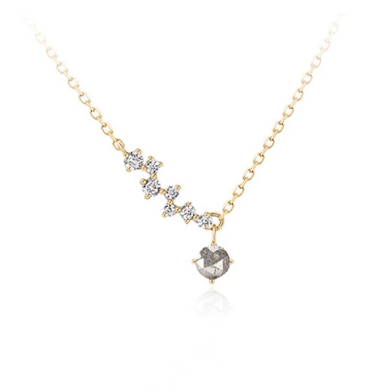 Grey Diamond & White Sapphire Constellation Necklace