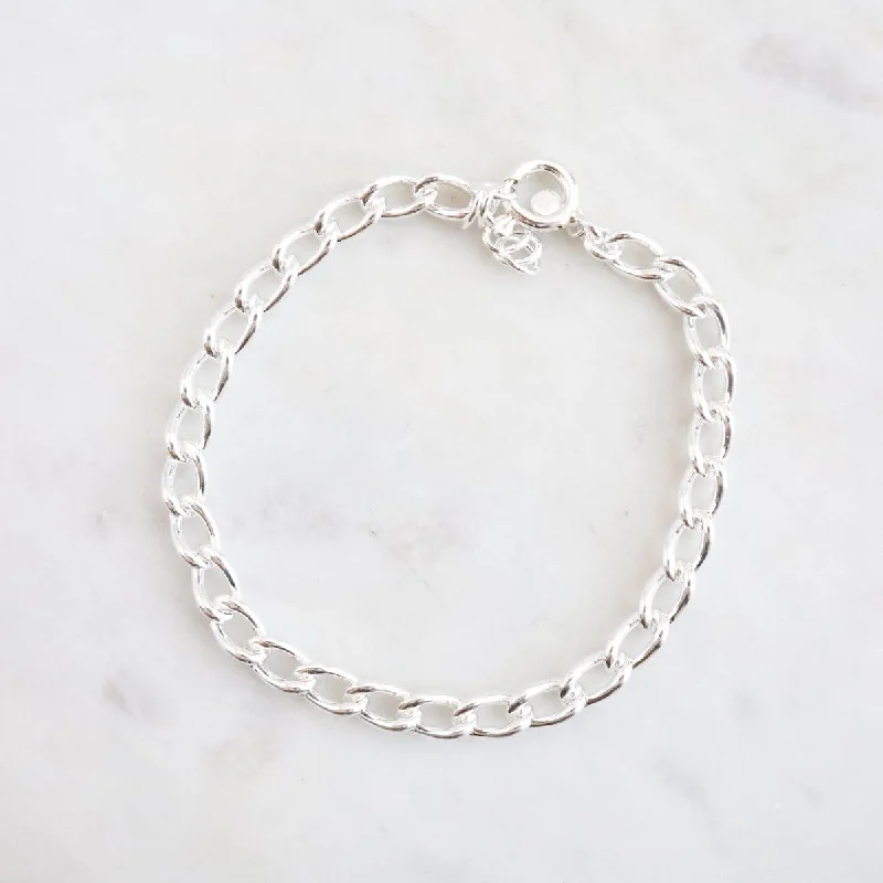 Sterling Silver Heavy Curb Chain Bracelet