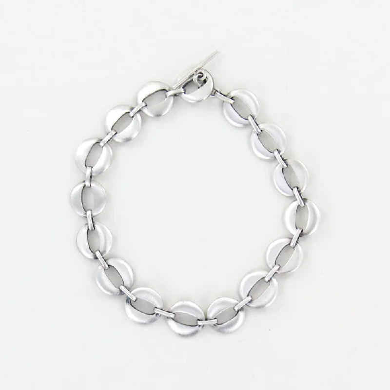 Cat's Eye Link Bracelet - Sterling Silver