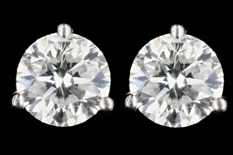 Modern 14K 1 Carat Diamond Studs with Screw Backs