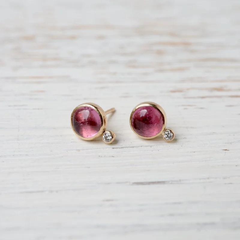 Cosmos Studs - Pink Tourmaline & White Diamond