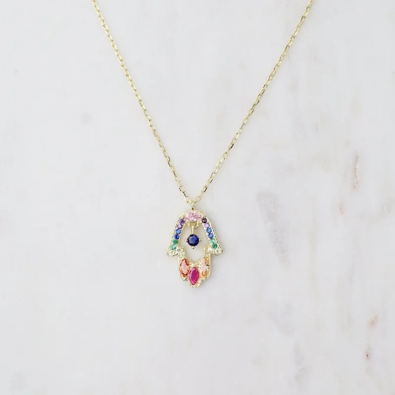 Colorful Hamsa Pendant