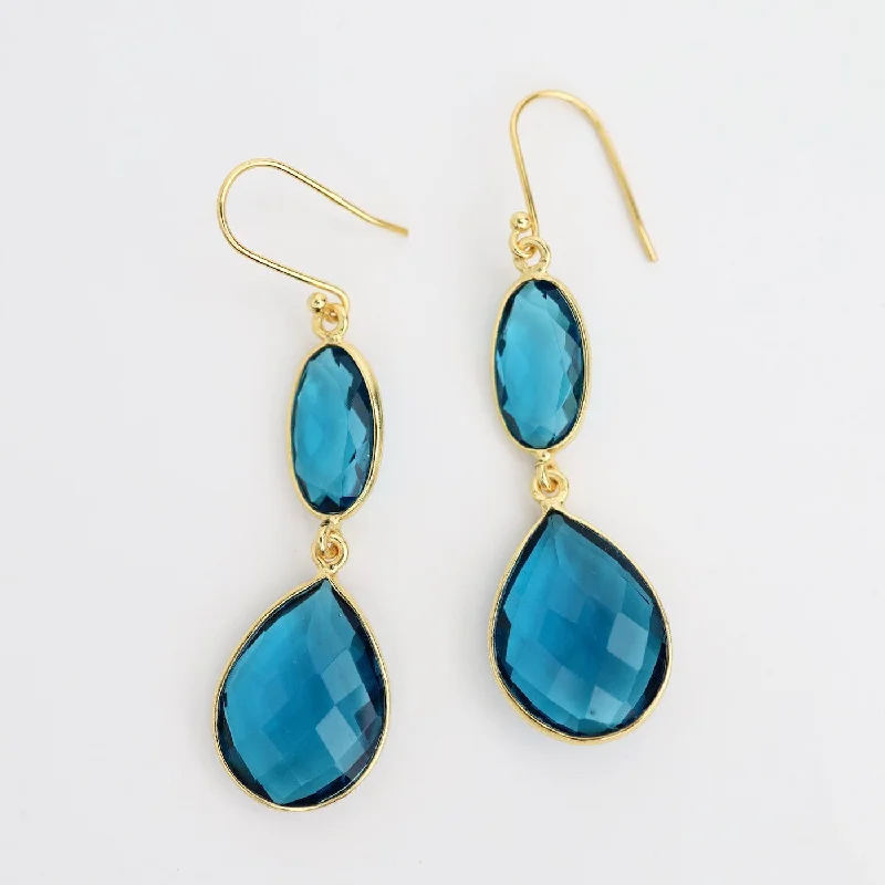 Oval Teardrop Apatite Earrings