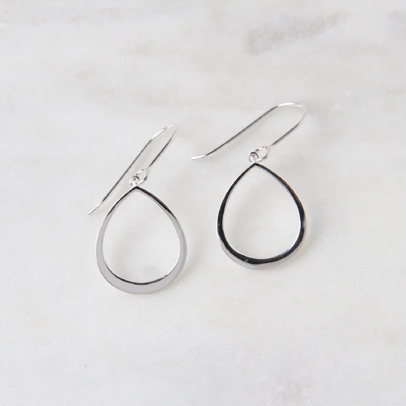 Flat Open Teardrop Earring