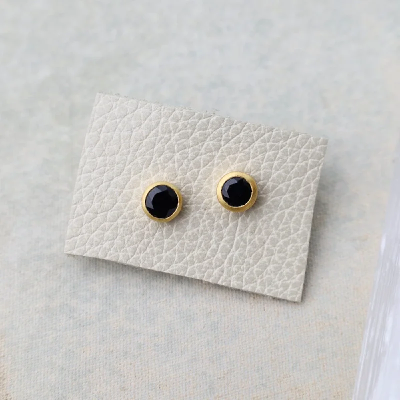 Black Spinel Stud Earrings