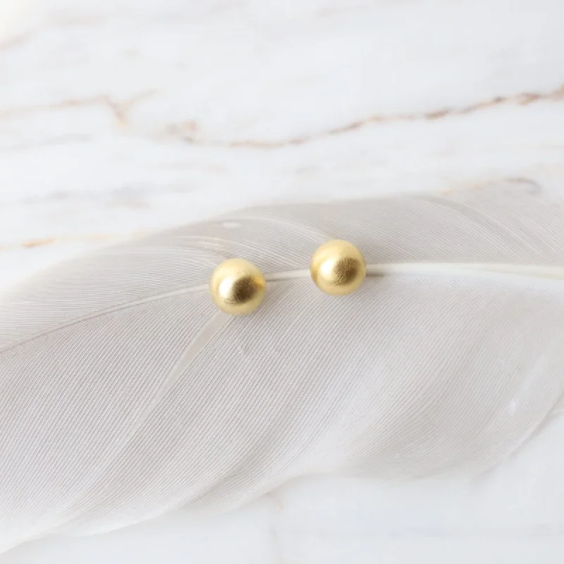 Brushed Gold Vermeil 6mm Hollow Ball Stud