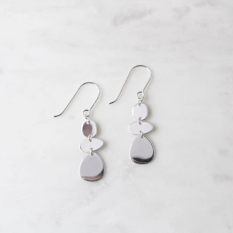 Polished Sterling Silver Organic Shapes Drop Earring