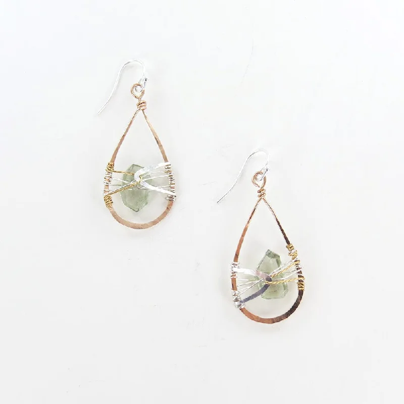 GREEN AMETHYST TEARDROP EARRING