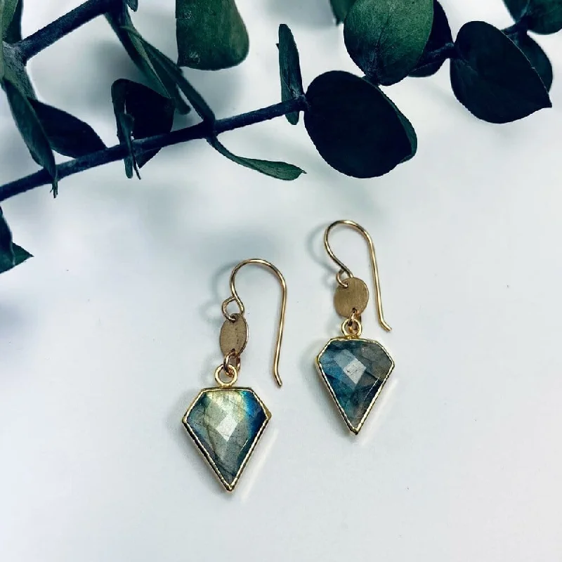 Geometry Labradorite Drop Earrings