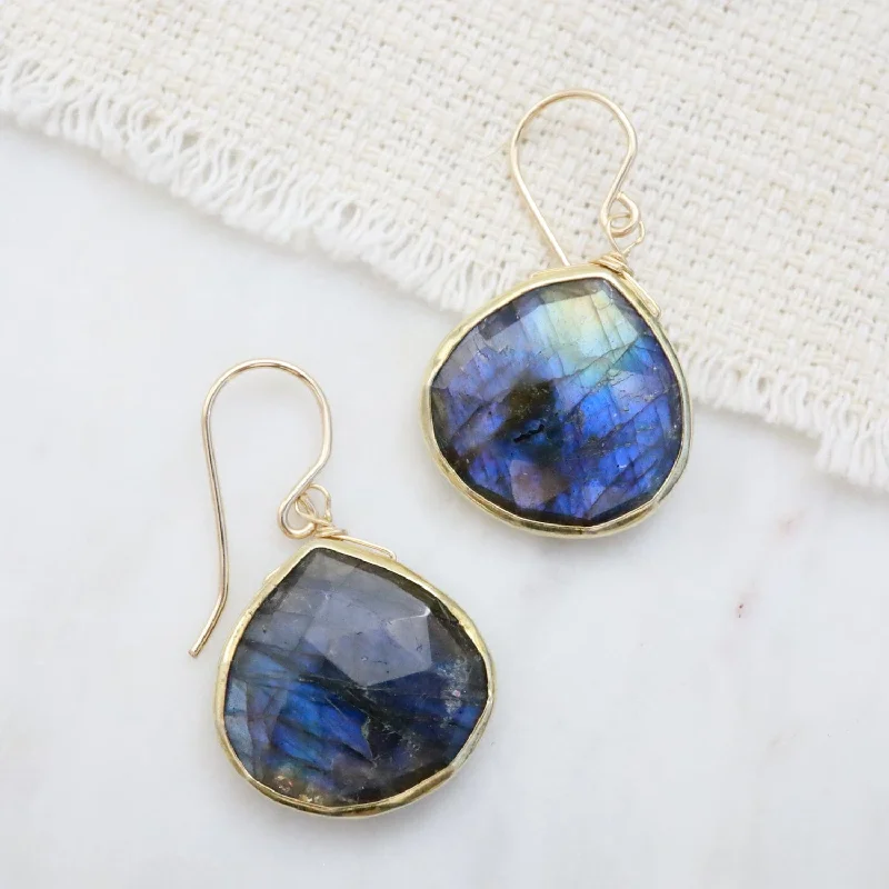 Large Teardrop Labradorite Earrings