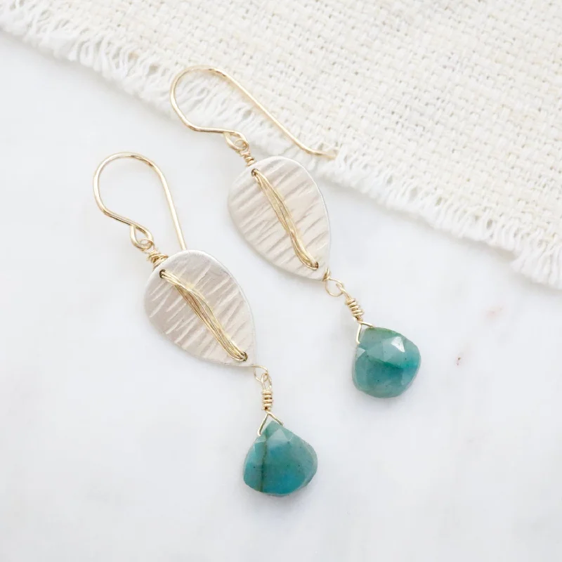 Teardrop Shield with Chrysocolla Drop Earrings