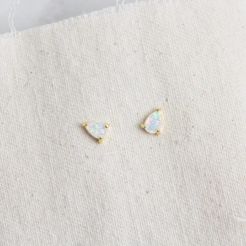 Opal Studs - 18K Gold Plated Silver