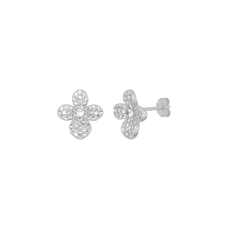 Silver Sakura Flower Studs Earring