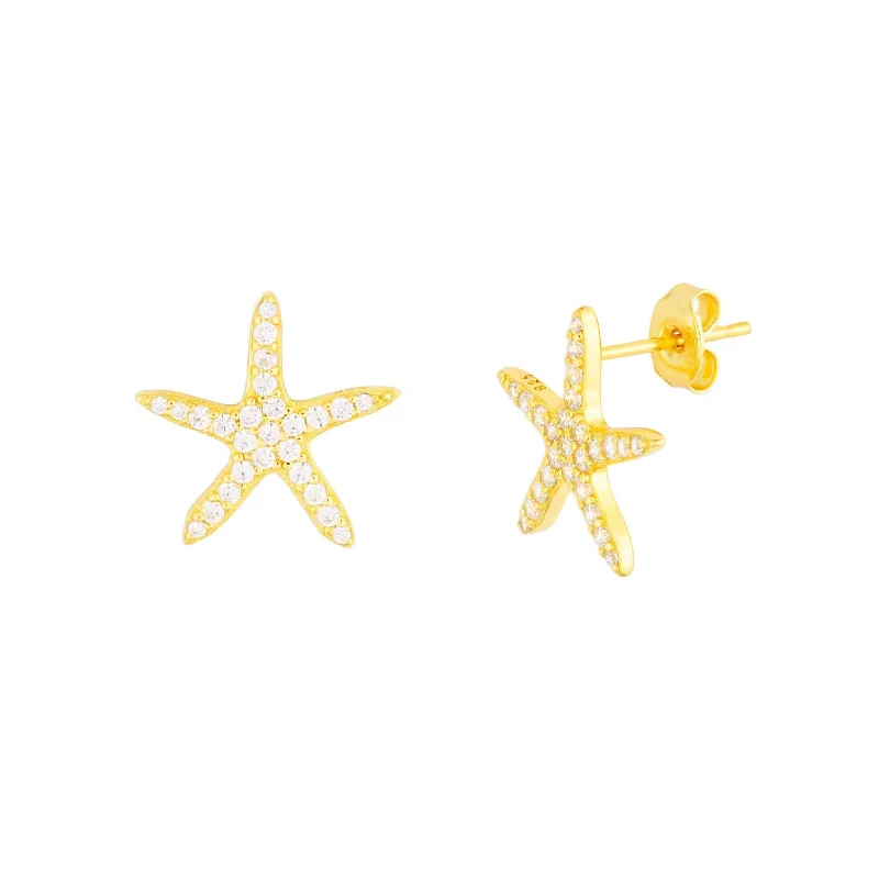 Gold Starfish Statement Studs