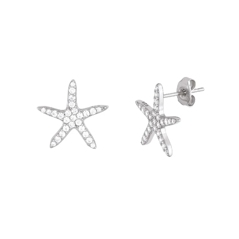 Silver Starfish Statement Stud Earring