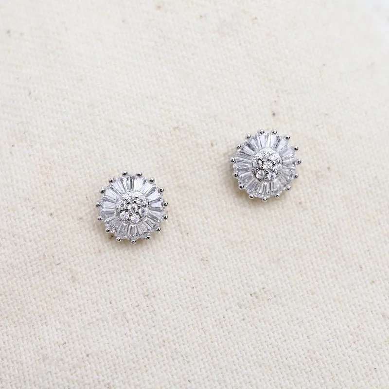 Sunburst Studs in Silver