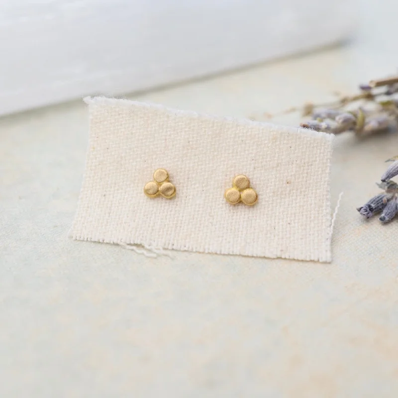 22k Trio Charm Stud Earrings