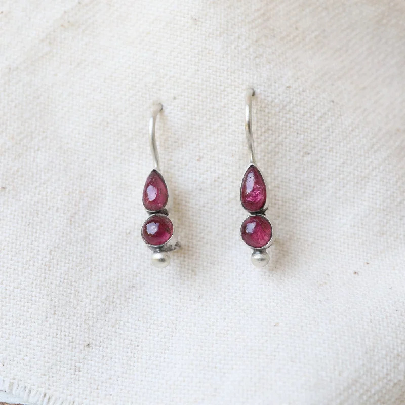 Tiny Pink Tourmaline Lotus Petal Drops