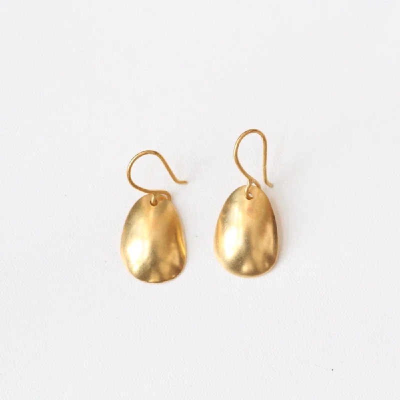 Organic Shaped Domed Drop Earrings