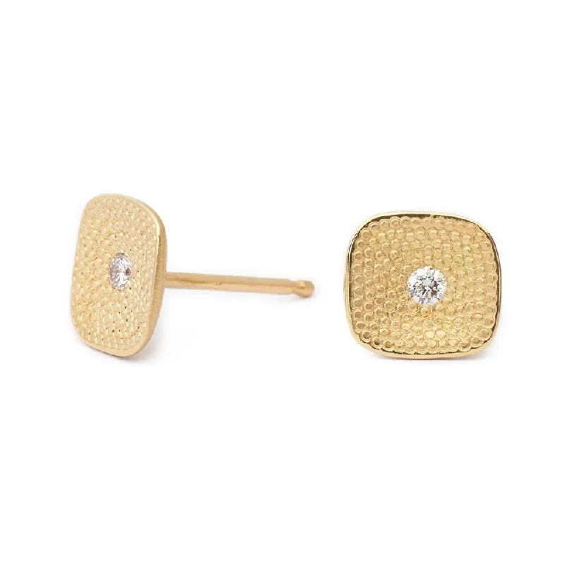 Square Stardust Diamond Stud Earrings