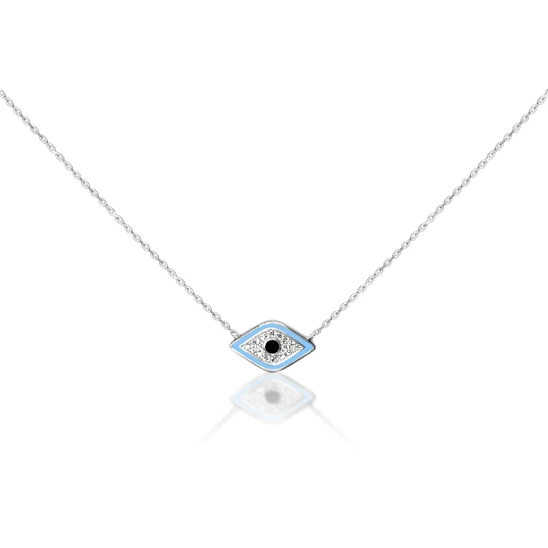 Evil Eye Baby Blue Pendant in Sterling Silver