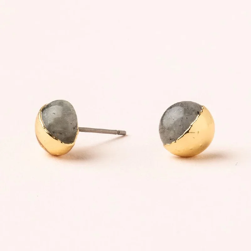 Scout Dipped Stone Stud - Labradorite/ Gold