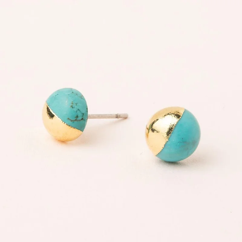 Scout Dipped Stone Stud - Turquoise/ Gold