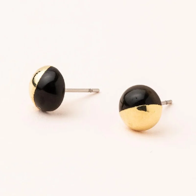 Scout Dipped Stone Stud - Black Spinel/ Gold