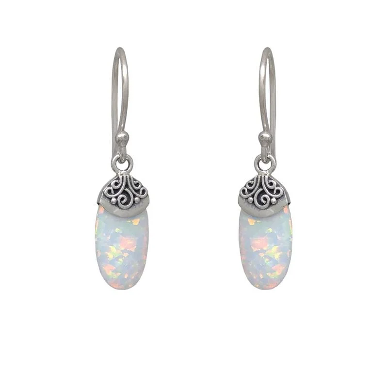 Sterling Silver Drop with Oval Mosaic Opal