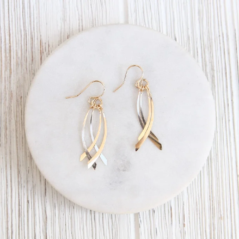 Gold Filled Double Swing By-Pass Earring