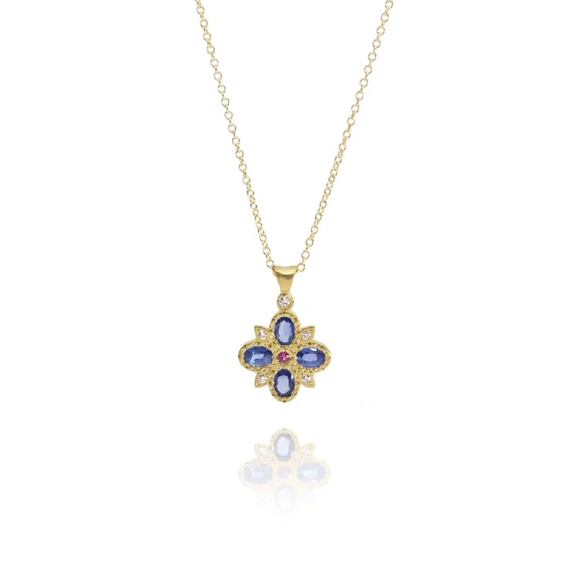 Floral Sapphire Pendant