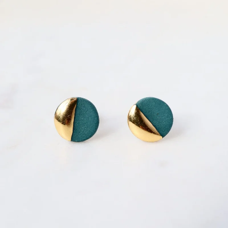 Teal Large Gold Dipped Studs