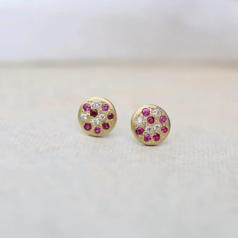 Tidal Pool Charm Studs in Ruby