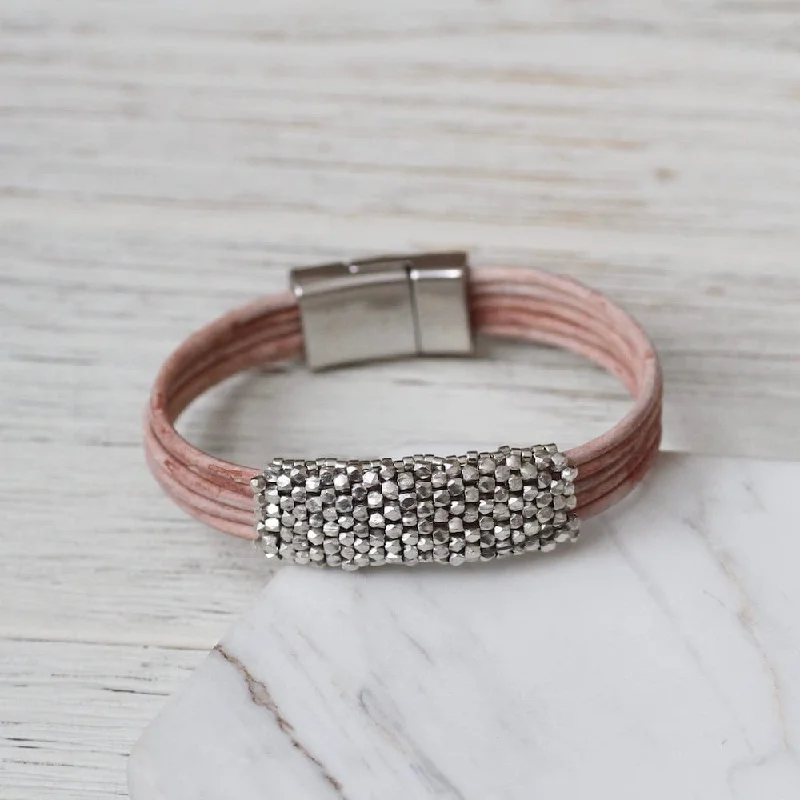 Tiny Sterling Silver Cubes Bracelet