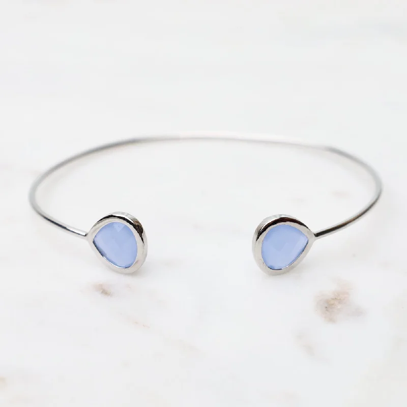 Sterling Silver Light Royal Blue Double Crystal Bracelet