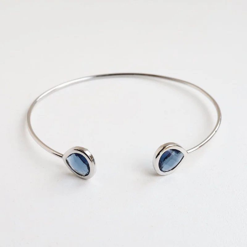 Sterling Silver Montana Blue Double Crystal Bracelet