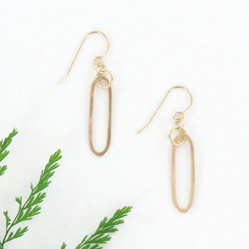 GOLD OVAL DROP EARRINGS