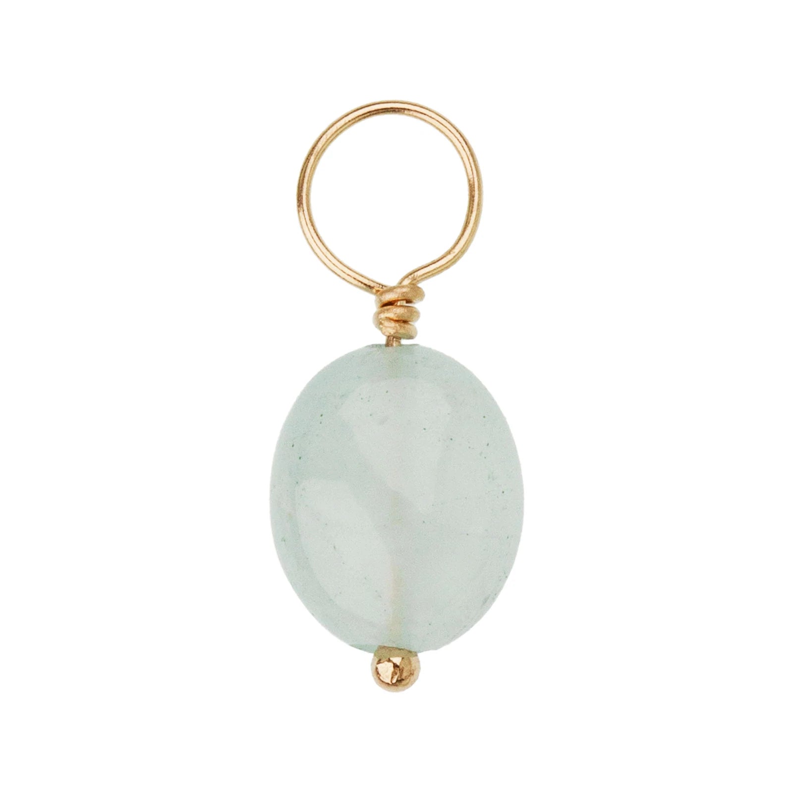 Aquamarine Unfaceted Oval Gemstone Charm