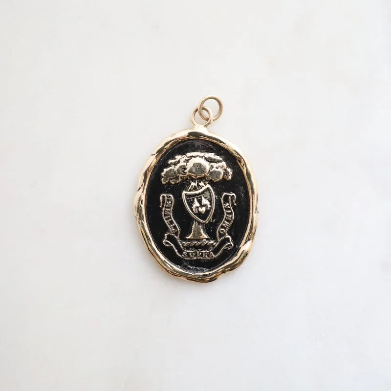 CHARM ONLY 14k Blackened Gold Family Above All Talisman