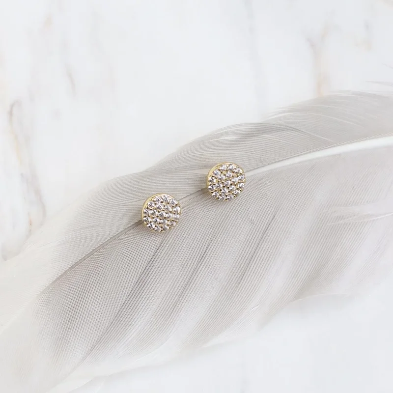 Gold Plated Juliet Pave Stud Earrings