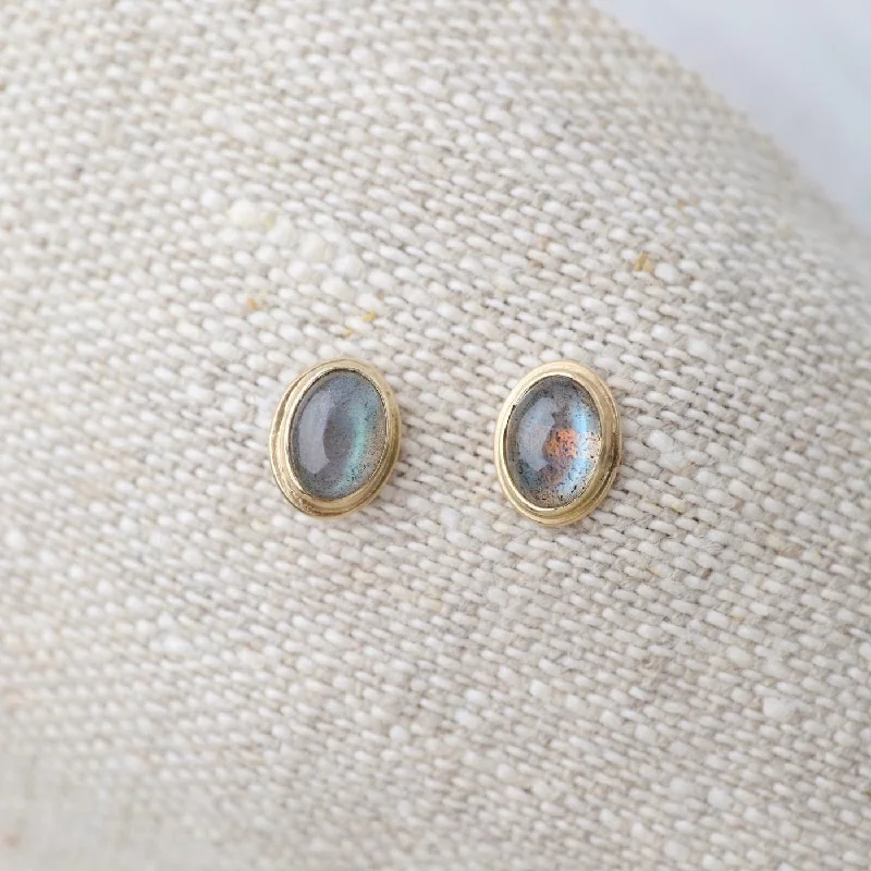 Oval Labradorite Studs