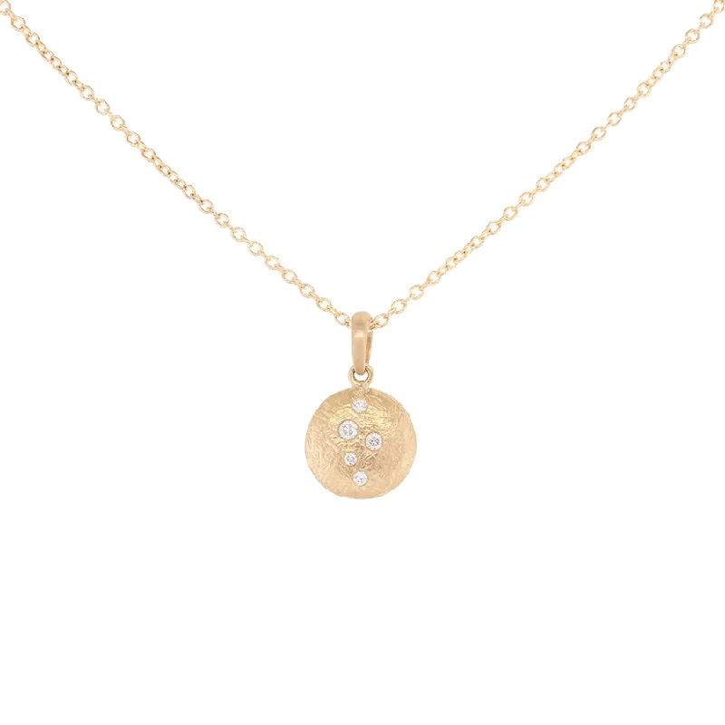 Medium 'Boulder' Dancing Diamond Disc Necklace