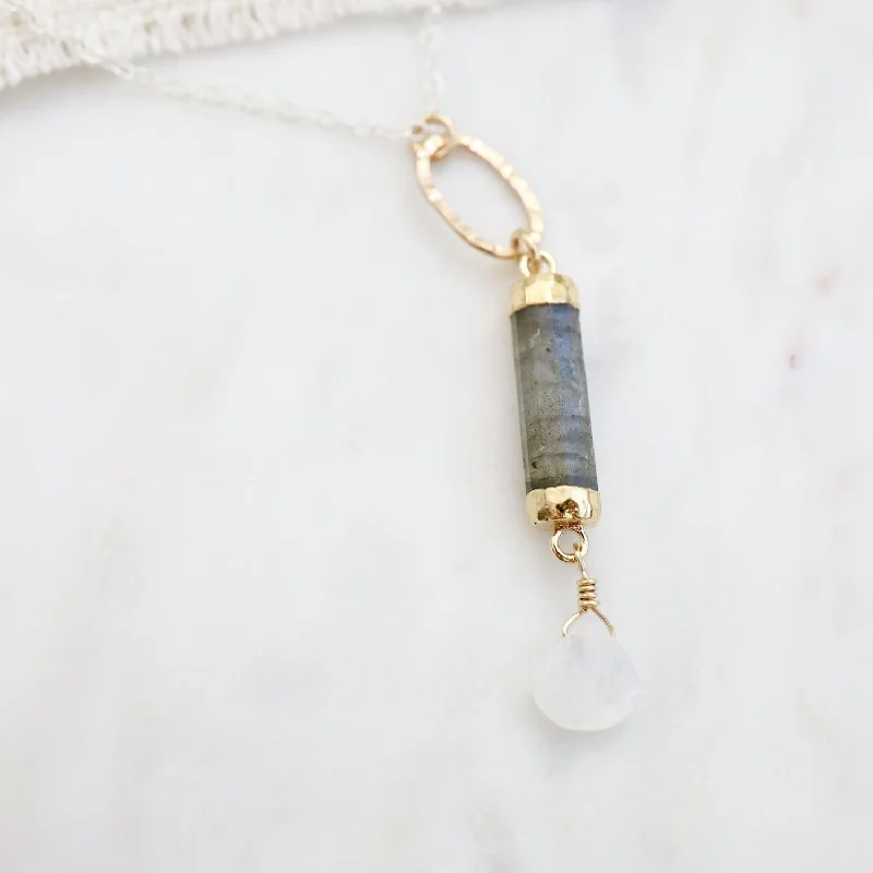 Labradorite Barrel Pendant